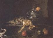 Jean Baptiste Simeon Chardin Partridge and hare cat Sweden oil painting artist